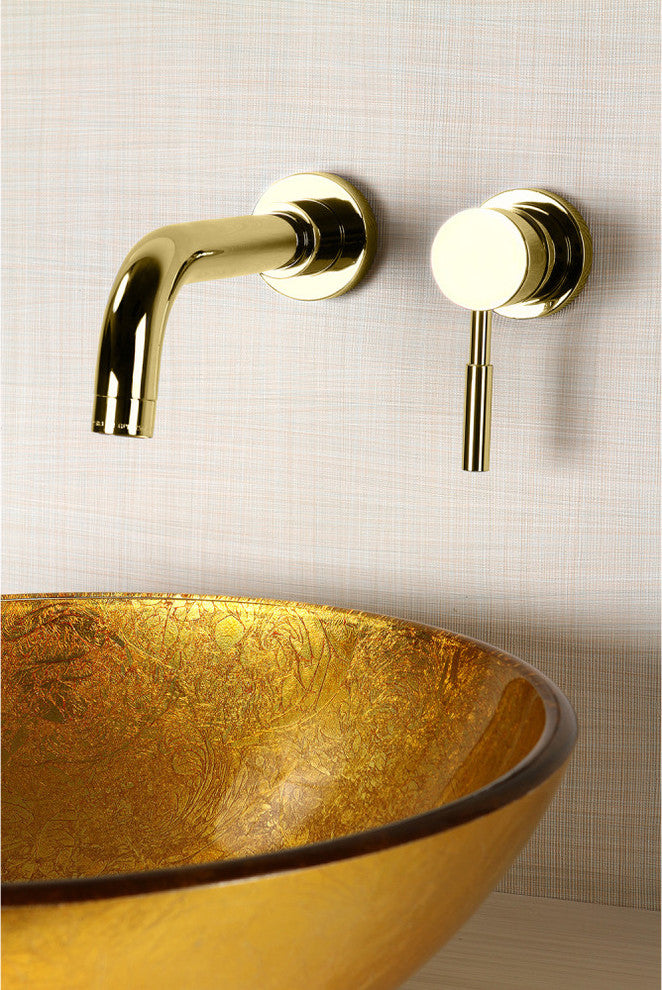 Kingston Brass Single-Handle Wall Mount Bathroom Faucet, Polished Brass
