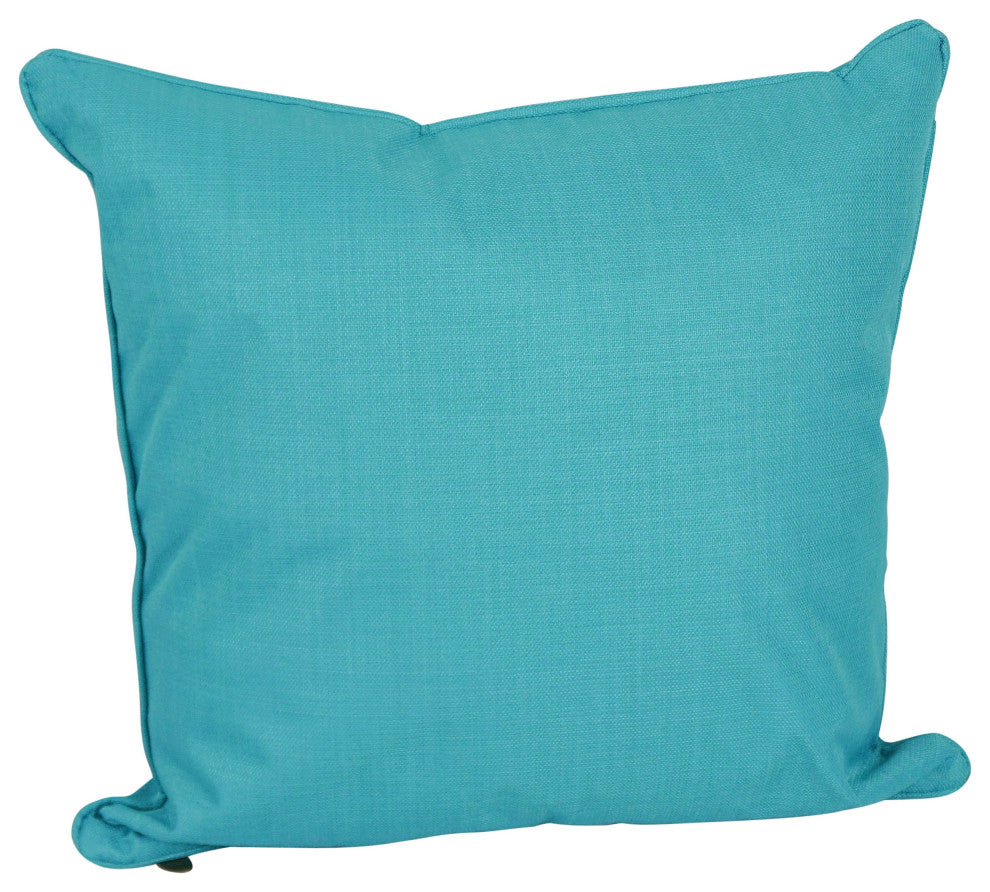 25" Double-Corded Square Floor Pillows With Inserts, Set of 2, Aqua Blue