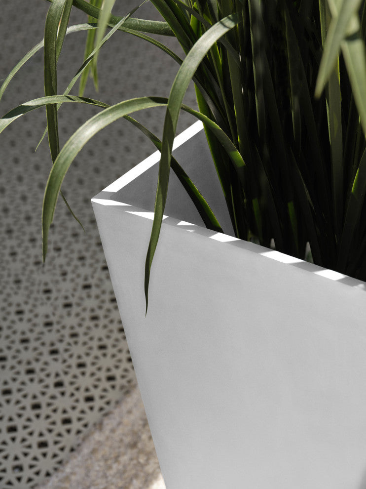 Midland Tall Square Planter, White, 26'', 2 Pack