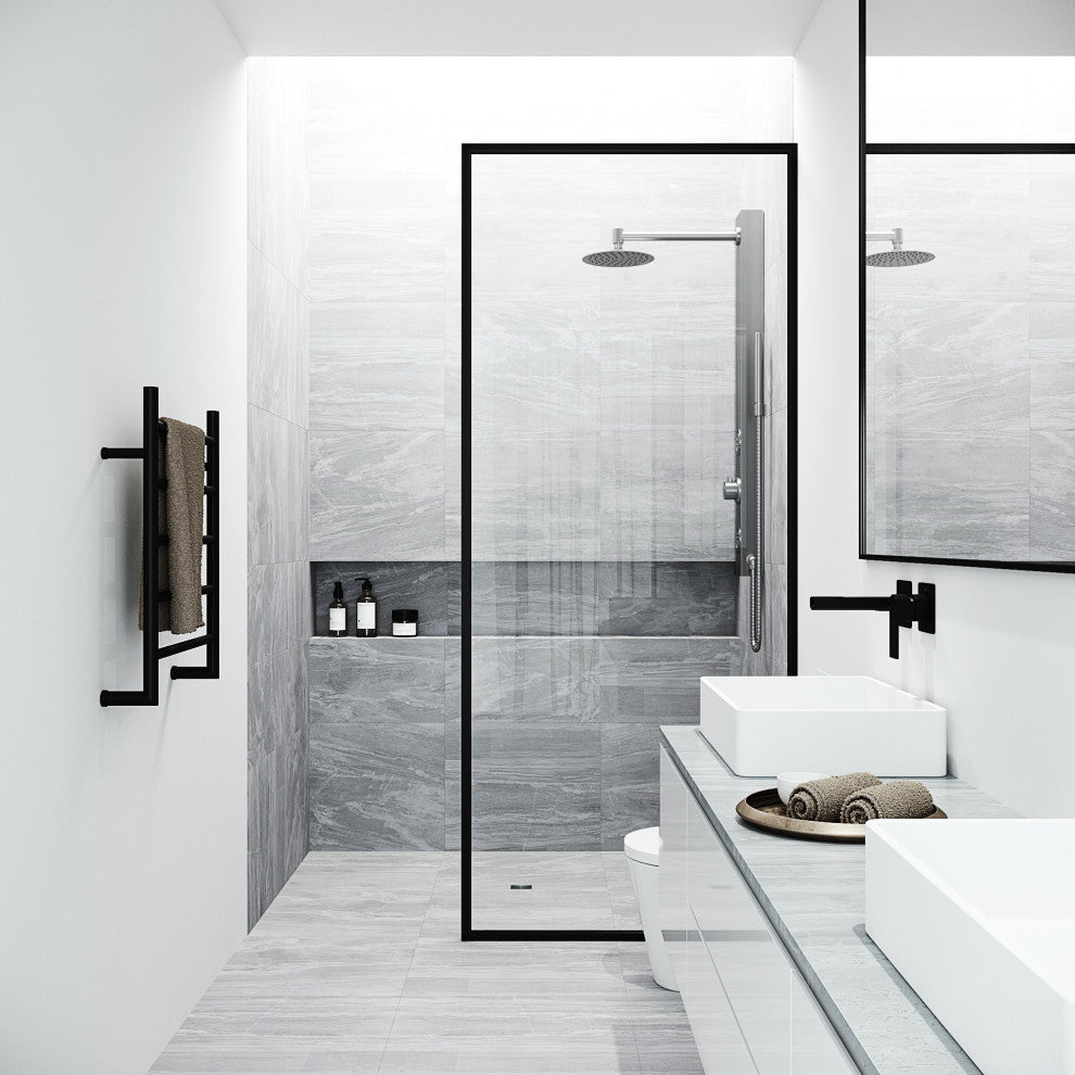 Gardenia 39" H x 4" W 2-Jet Retro Shower Panel with Round Shower Head, Stainless Steel