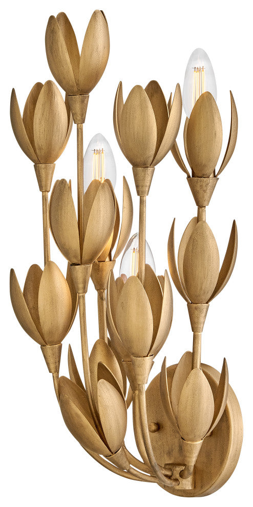 Hinkley Flora Large Sconce, Burnished Gold