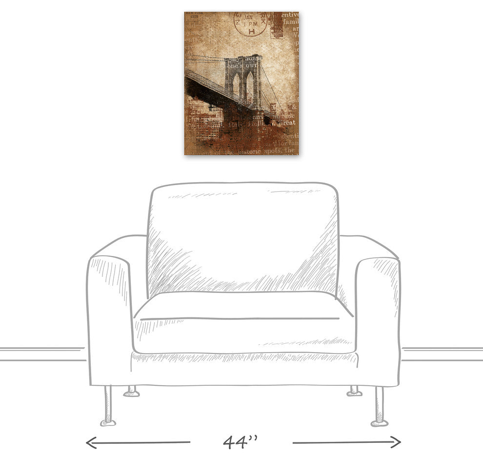 Brooklyn Bridge Distressed Print on Canvas