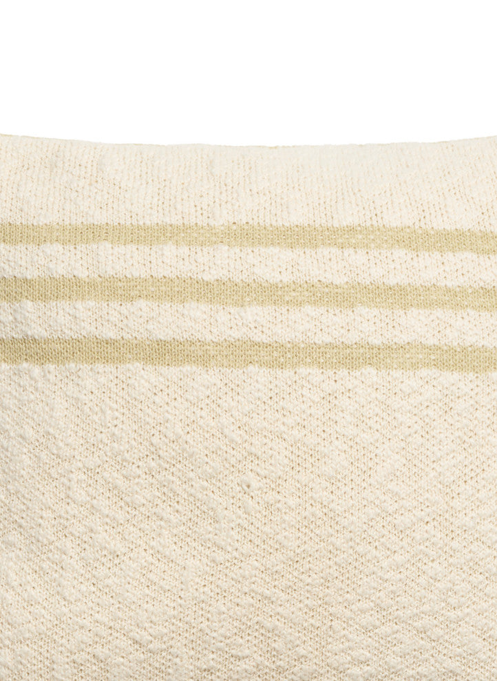 Duetto Knitted Cushion, Olive/Natural