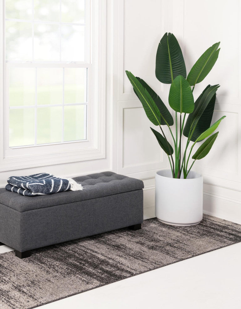 Rug Unique Loom Del Mar Dark Gray Runner 2' 7 x 10' 0