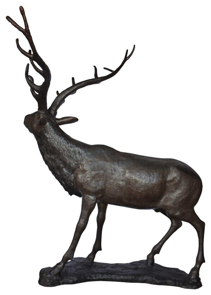 Lifesize And Incredibly Detailed Reindeer Bronze Statue Size: 75" x 50" x 85"H