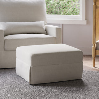 Crawford Gliding Ottoman, Fog Chatham Stripe Performance Eco-Weave