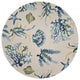 HomeRoots 7' Round UV treated Polypropylene Ivory or Blue Area Rug