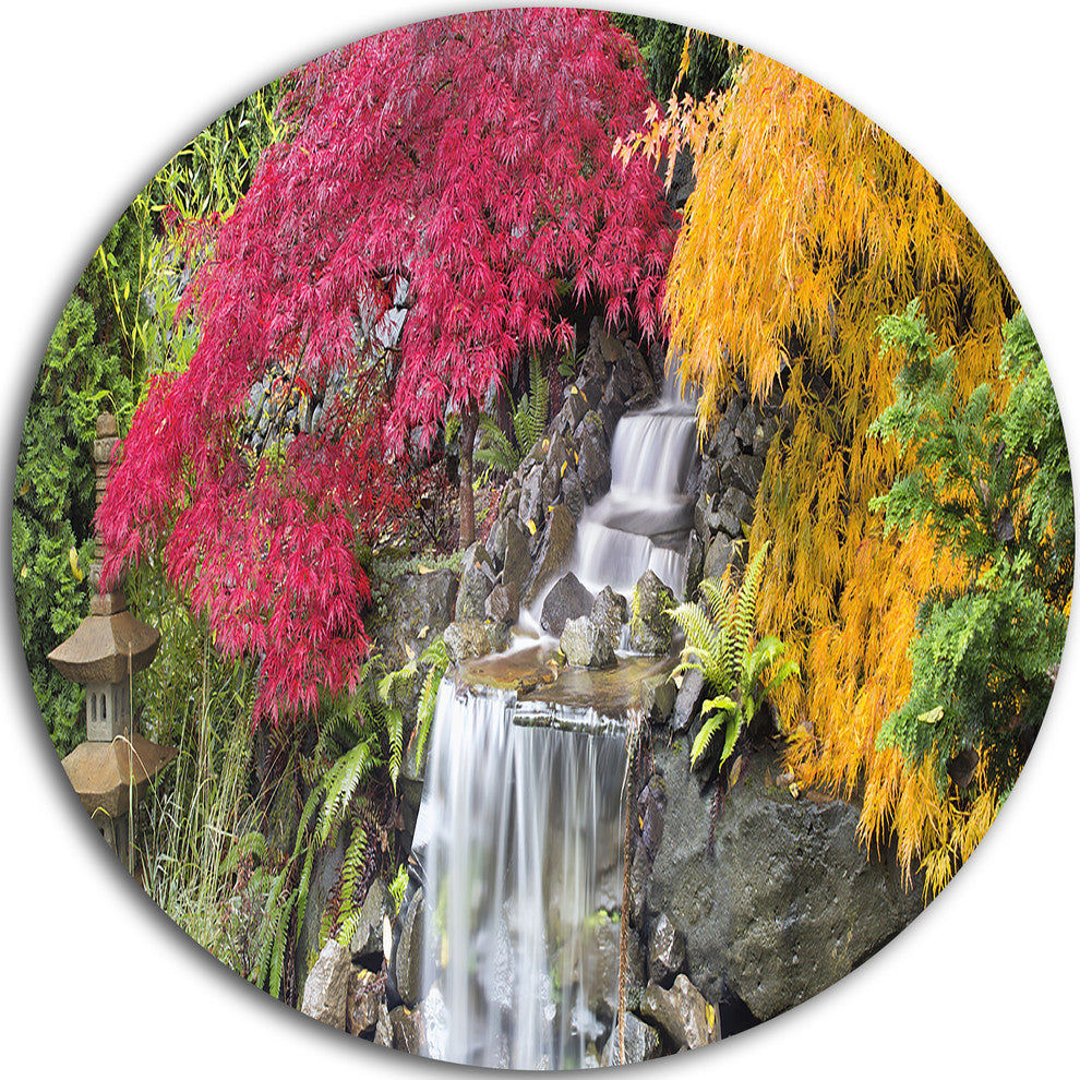 Japanese Maple Trees, Floral Photography Round Wall Art, 23"