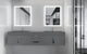 CastelloUSA Amazon 84" Wall Mounted Bathroom Vanity Set, Gray, Gray Top, Chrome Handles
