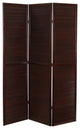 6' Tall Double Venetian Room Divider, 3 Panels, Walnut