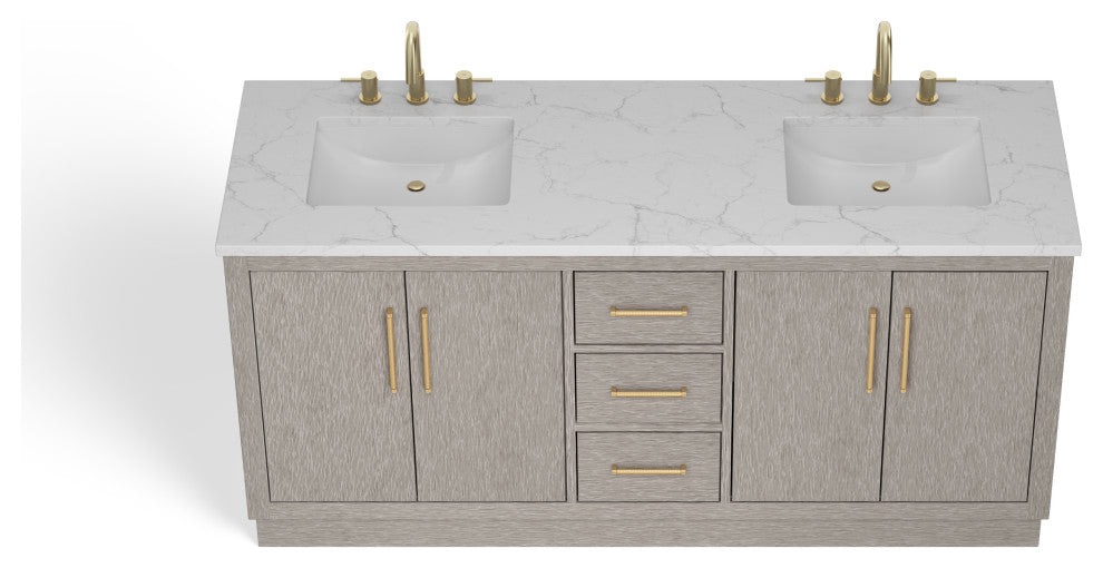 The Arrington Bathroom Vanity, Gray, 72", Double Sink, Freestanding