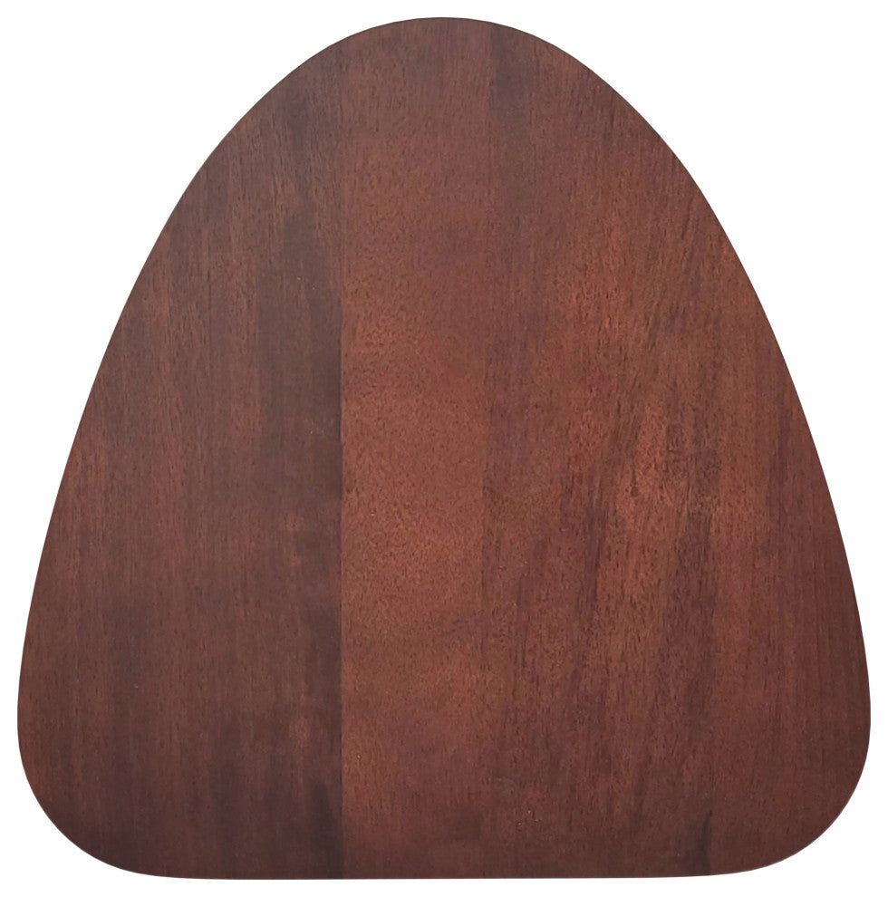 Patrice Metal and Wood Accent Table, Dark Brown, 18"