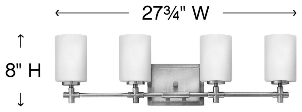 Hinkley Lighting 57554 Laurel 4 Light 28"W Bathroom Vanity Light - Brushed