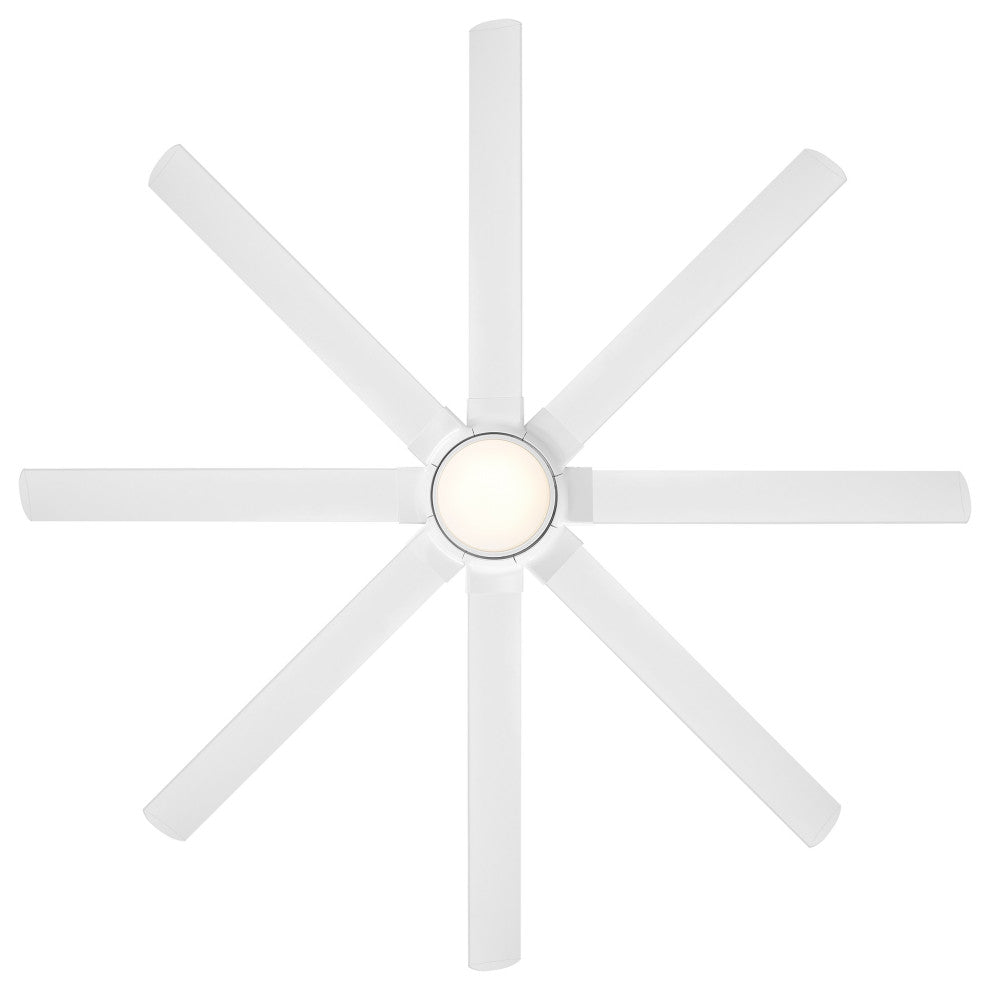 Hydra 80" Indoor/Outdoor 8-Blade Smart Ceiling Fan, Matte White, 3500K Light Kit