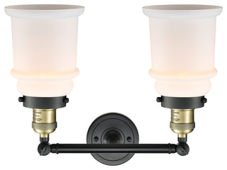 Canton 2-Light Bath Vanity-Light, Black Antique Brass, Matte White