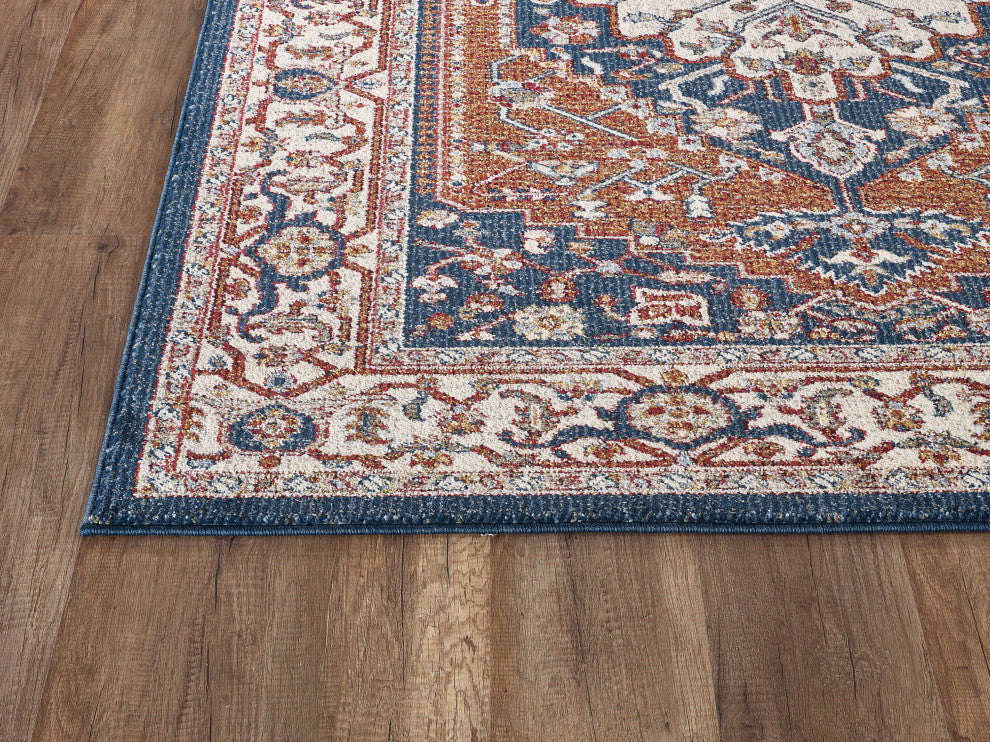 Abani Mesa MES160A Vintage Navy Blue Orange Area Rug