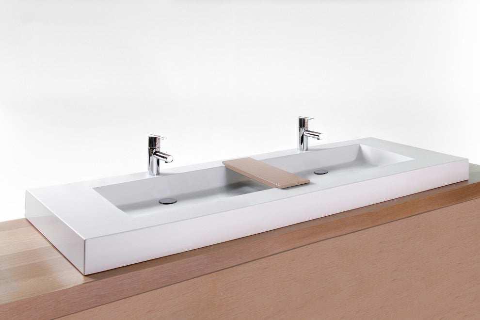 72x22 Cube Sink Trough, WETMAR BIO, Matte White