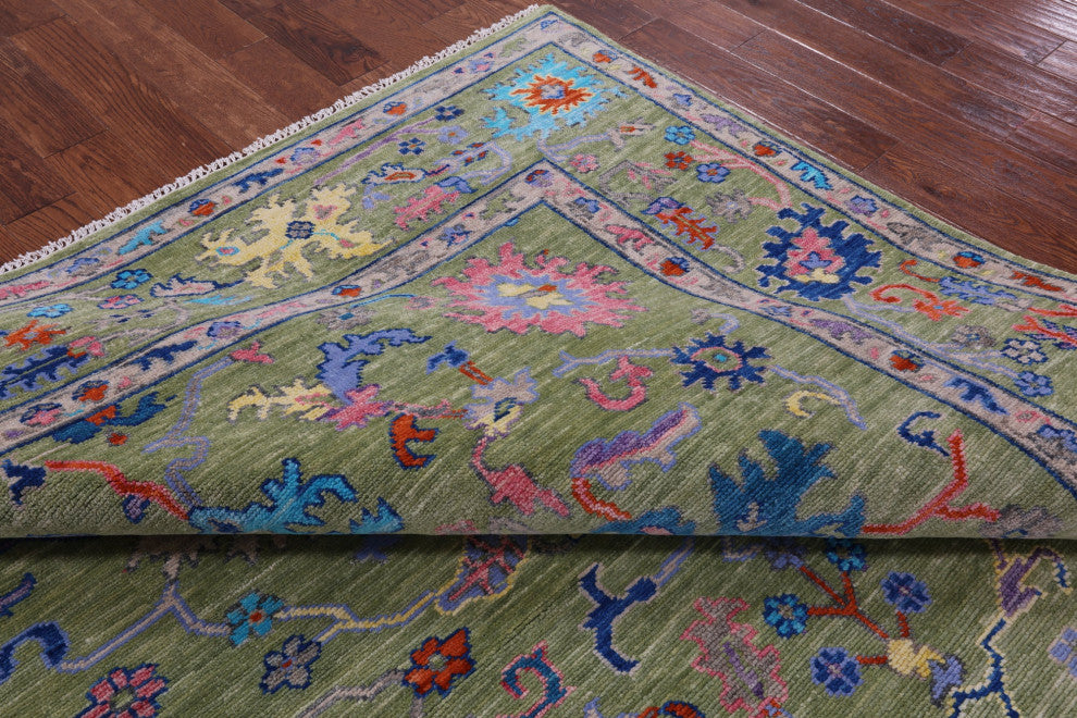 Turkish Oushak Handmade Wool Rug 8' 2" X 10' 4" - Q15851