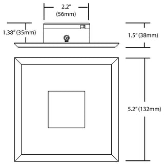 SureFit(v3) LED Flush Mount Ceiling Light, 4000K with Square Nickel Trim