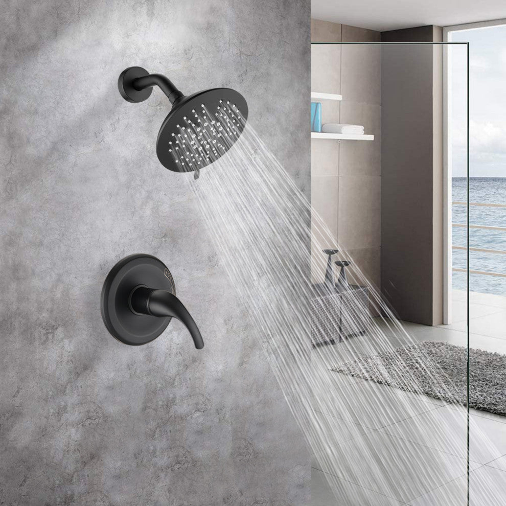 5-Spray High Pressure Shower Set With Rough-in Valve, Matte Black
