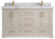 Boston 60" Double Bathroom Vanity in Fine Grain 2" Calacatta Gold