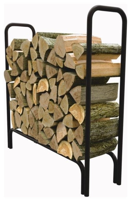 Panacea™ 15203 Deluxe Steel Log Rack, 4', Black