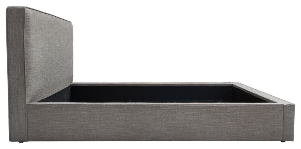 Cloud 43" Low Profile Queen Bed, Gray Fabric