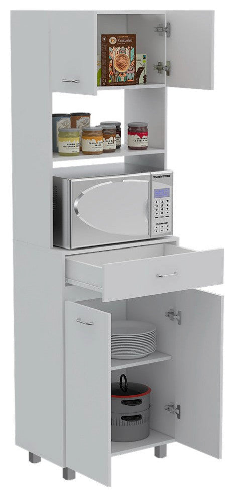 Microwave Cabinet Madison, Kitchen, White