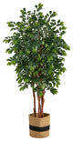 7' Sakaki Artificial Tree, Handmade Natural Cotton Planter
