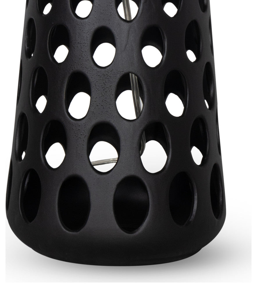 Kelvin Ceramic Table Lamp, Black, Black