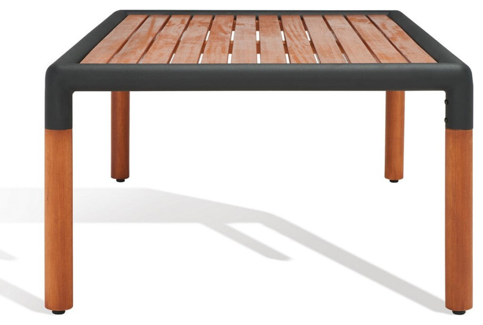 Safavieh Tommy Metal and Wood Patio Coffee Table Black/Natural