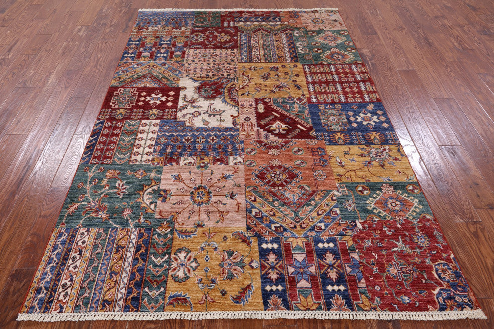 Super Kazak Hand-Knotted Wool Rug 5' 8" X 8' 3" Q10081