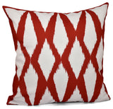 Geometric Decorative Pillow, Red, 18"x18"
