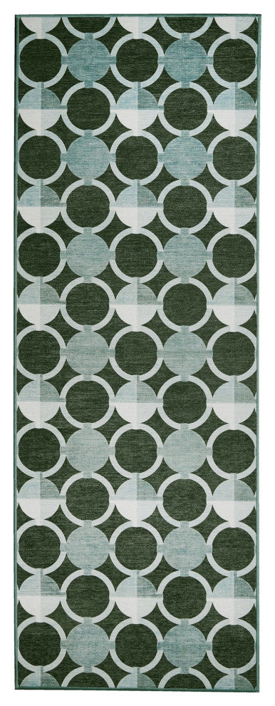 My Magic Carpet Washable Rug Dula Dark Sage Green, 2.5' X 7'