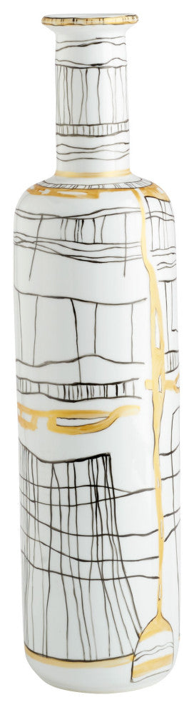 Lindus Vase, Bk, Wh, Lg