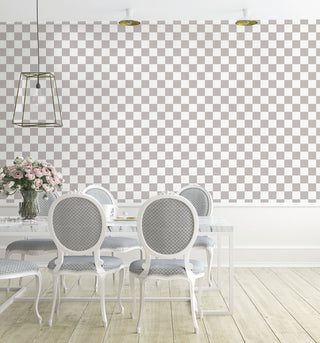 Checkmate Peel and Stick Wallpaper Grey Check Sample