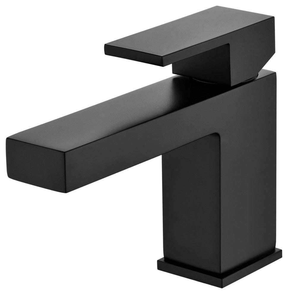 Luxier BSH05-S Single-Handle Bathroom Faucet with Drain, Matte Black