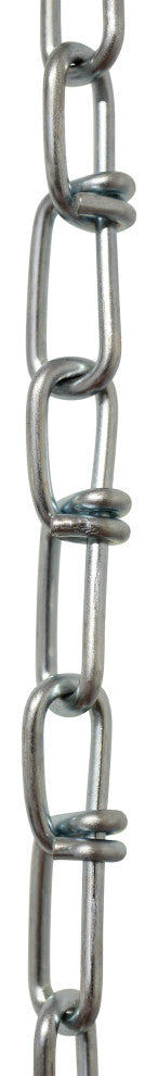 RCH Hardware Steel Double Loop Basket Chain, 2 Sizes, 3', Zinc, U32