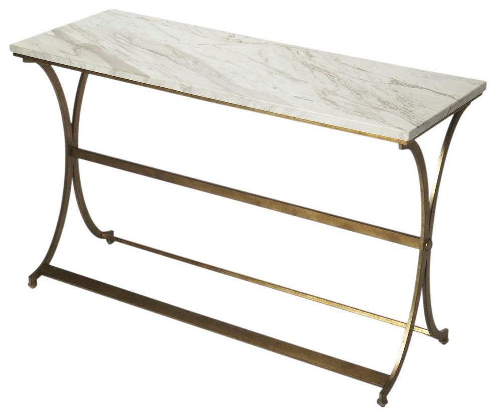 Contemporary Gold Console Table, 48" Wide