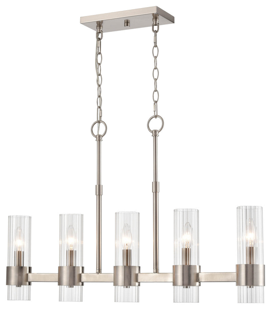 5 Light 32" Brushed Nickel Chandelier