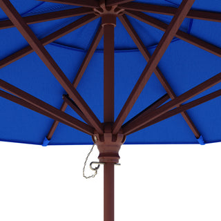 9' Square Push Lift Wood Umbrella, Olefin, Woven Granite