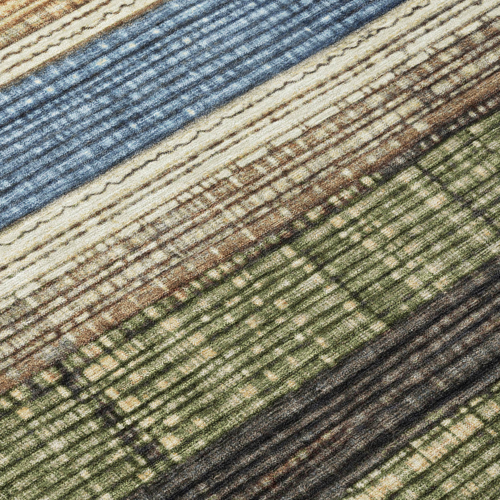 Machine Washable Indoor/Outdoor Chantille ACN1873 Blue 3' x 5' Rug