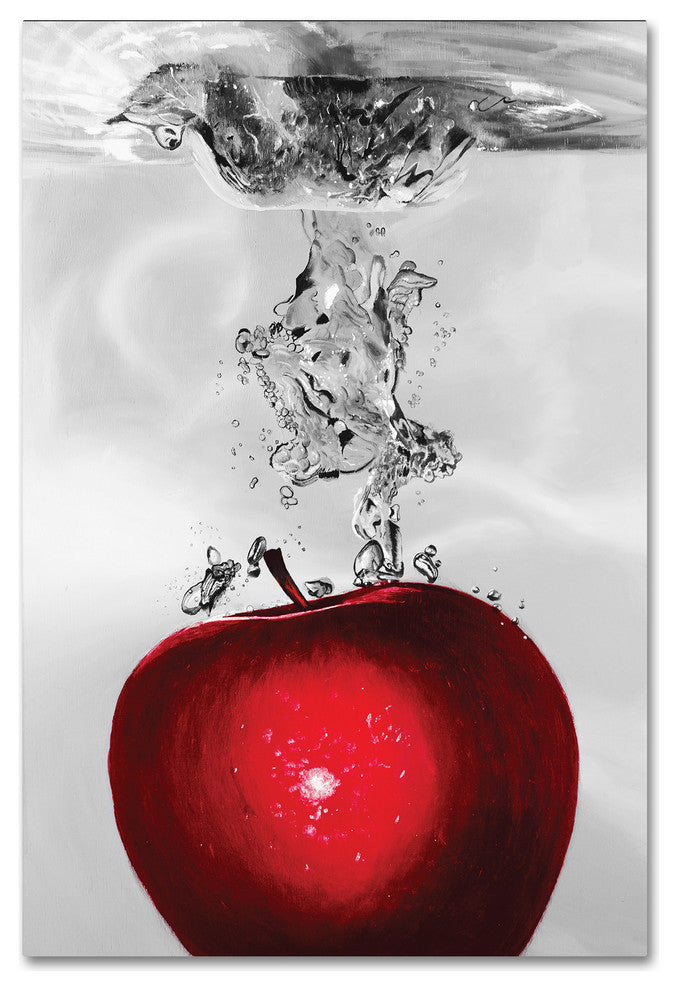 ''Red Apple Splash'' Canvas Art by Roderick Stevens