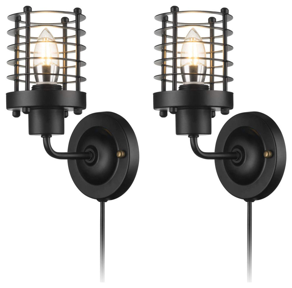 Retro Wall Sconces Set Of Two Semi Cage Wall Sconce Light