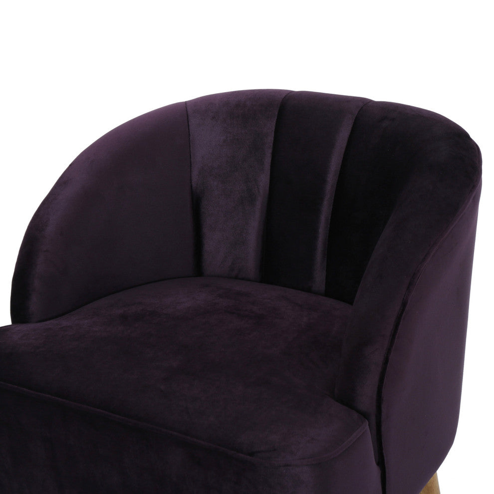 GDF Studio 3-Piece Scarlett Modern New Velvet Loveseat Club Chair Set, Blackberr
