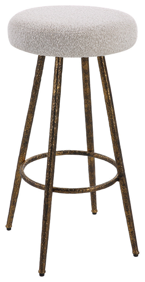 Uttermost Braven White Fabric Counter Stool