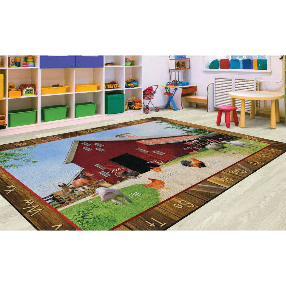 Flagship Carpets FA1015-44FS 7'6x12 See My Barn Animals Rug