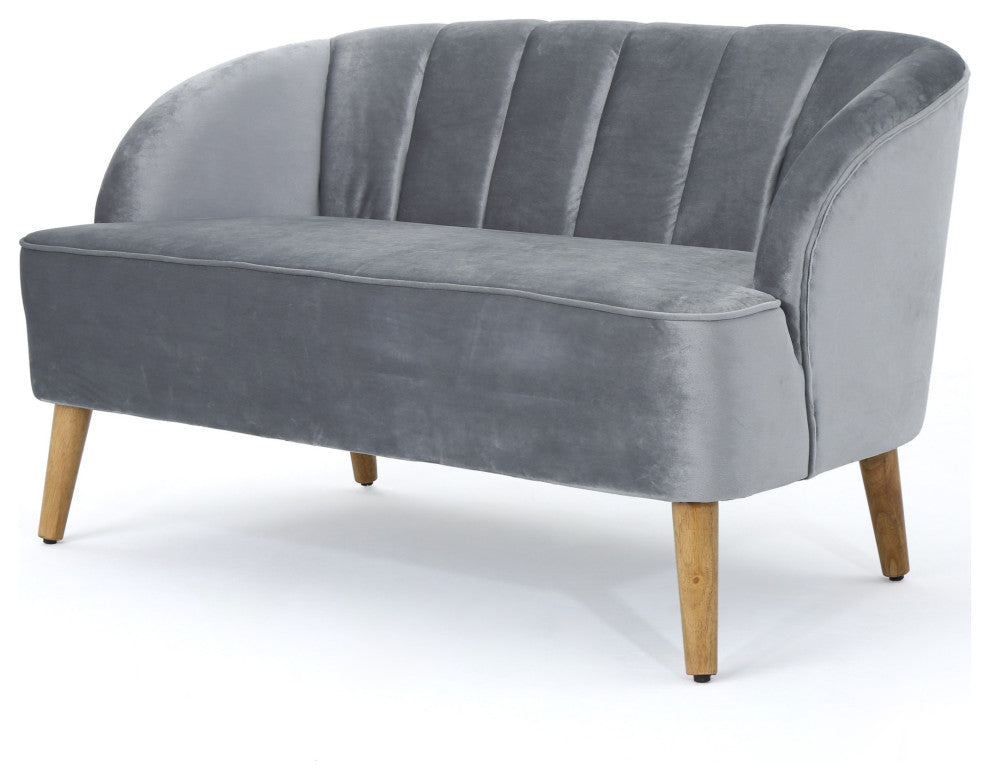 GDF Studio Scarlett Modern New Velvet Sofa, Pewter