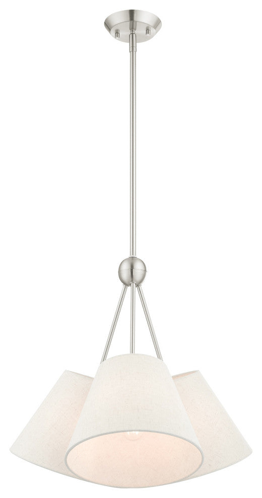 Livex Lighting Prato 3 Light Brushed Nickel Chandelier