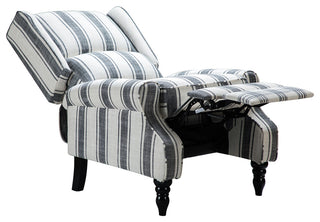 Modern Manual Wingback Recliner Set of 2, Stripe Black